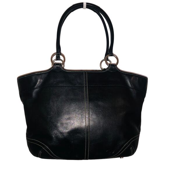 Vintage Coach Soho 5570 Large Carry All Bag Black Y2K Contrast Stitch Buckle - Picture 3 of 14